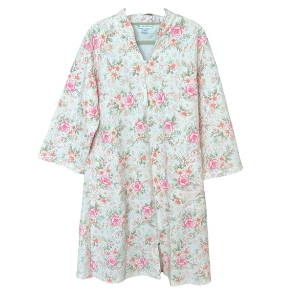 Miss Elaine Floral Robe Duster Housecoat Medium - Picture 1 of 5
